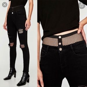 Zara black fishnet jeans